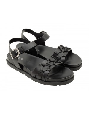 Sandalia Sport Negra Piel Tallas Grandes 600GA