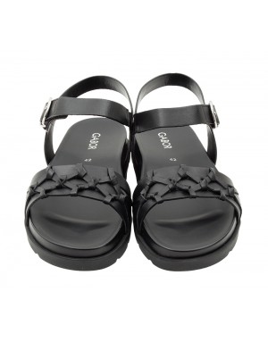 Sandalia Sport Negra Piel Tallas Grandes 600GA