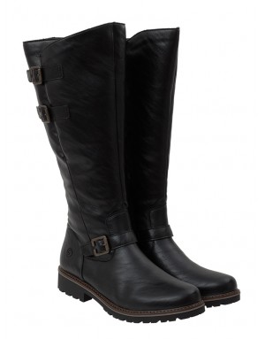 Bota Negra Piel Tallas Grandes IN50RZ