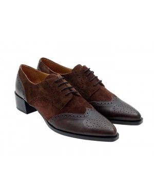 Zapato Blucher Marrón Ante-Piel Tallas Grandes 8704D