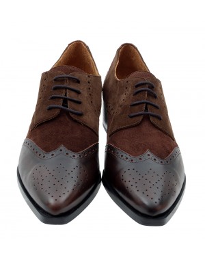 Zapato Blucher Marrón Ante-Piel Tallas Grandes 8704D