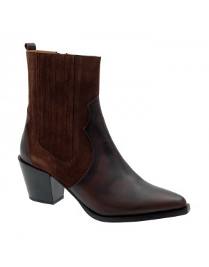 Botín Cowboy Chocolate Ante-Piel Tallas Grandes 9108D