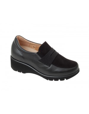 Mocasín Negro Piel-Ante Tallas Pequeñas 5854PPS