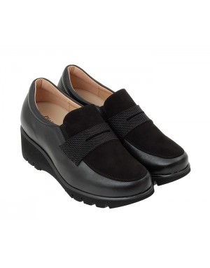 Mocasín Negro Piel-Ante Tallas Pequeñas 5854PPS