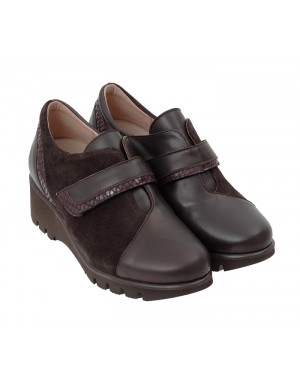 Zapato Velcro Caoba Piel-Ante Tallas Pequeñas 5856PPS