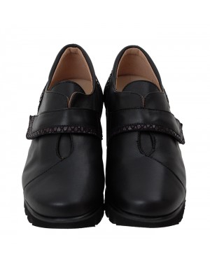 Zapato Velcro Negro Piel Tallas Pequeñas 5856PPS
