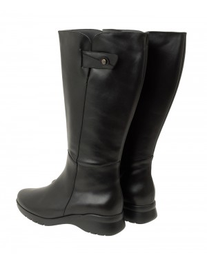 Bota Negra Piel Caña Ancha (XXL) 5881PS