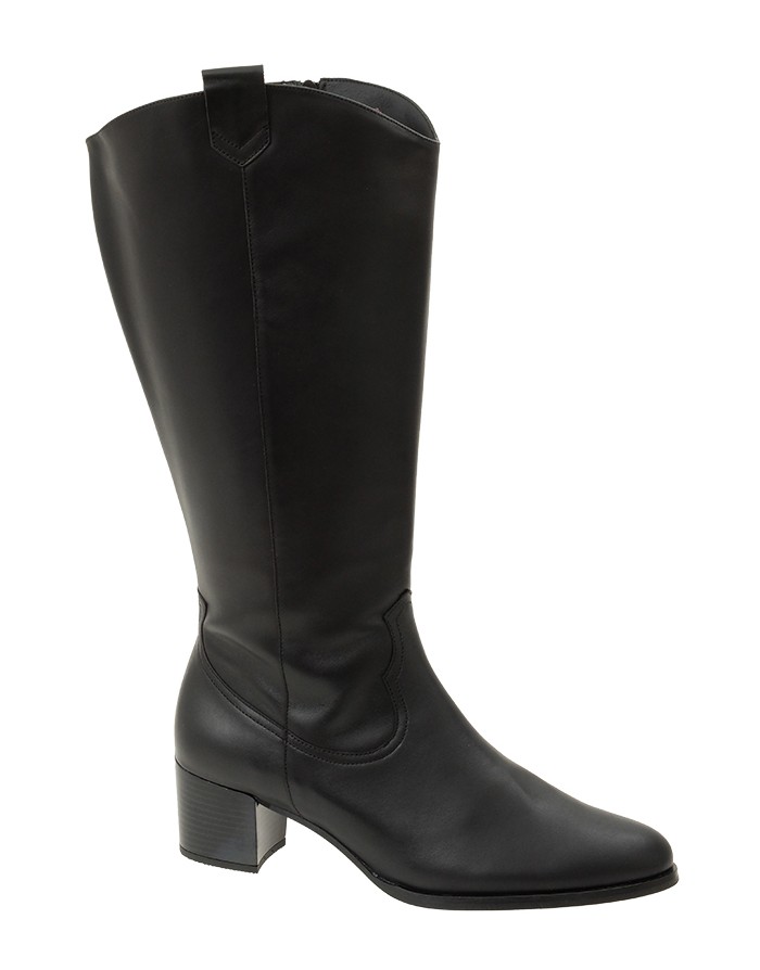 Bota Negra Piel Caña Ancha (XL) 5461PS