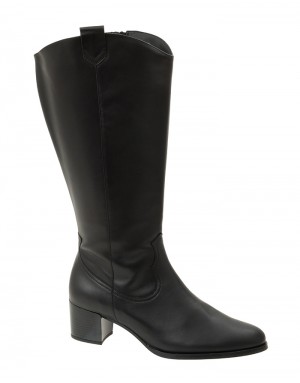 Bota Negra Piel Caña Ancha (XL) 5461PS