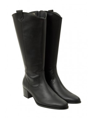 Bota Negra Piel Caña Ancha (XL) 5461PS
