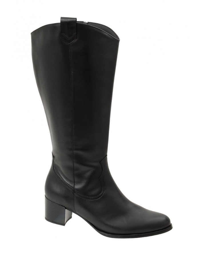 Bota Negra Piel Caña Ancha (XXL) 5462PS