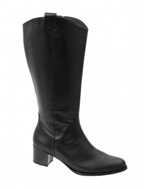 Bota Negra Piel Caña Ancha (XXL) 5462PS