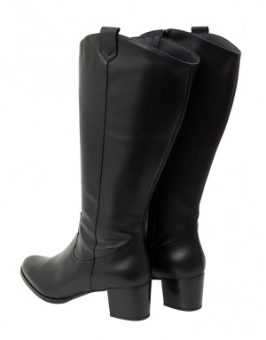 Bota Negra Piel Caña Ancha (XXL) 5462PS