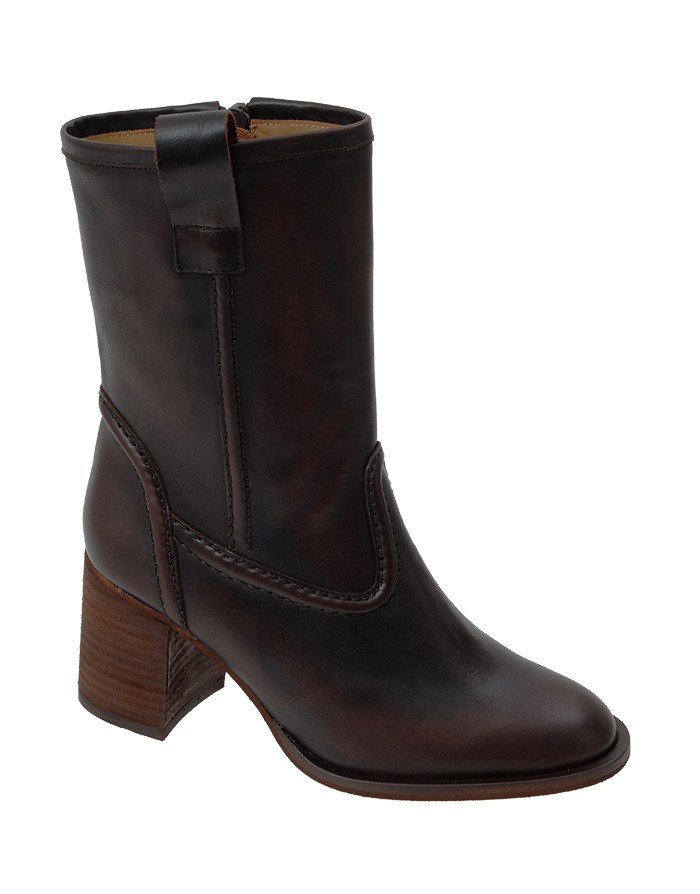 Media Bota Caoba Piel Tallas Pequeñas 9041PD