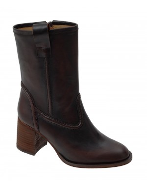Media Bota Caoba Piel Tallas Pequeñas 9041PD