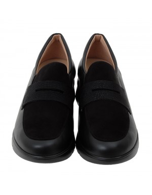 Mocasín Negro Piel-Ante Tallas Grandes 5854PS