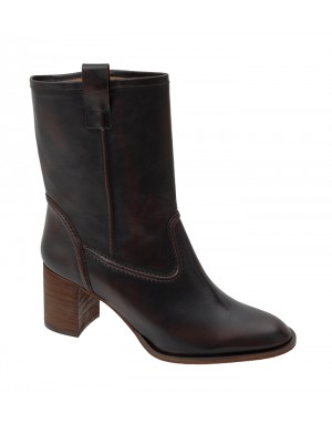 Media Bota Caoba Piel Tallas Grandes 9041D